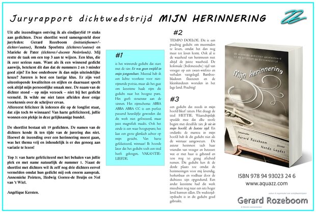 MIJN HERINNERING | samensteller Gerard Rozeboom | div. dichters